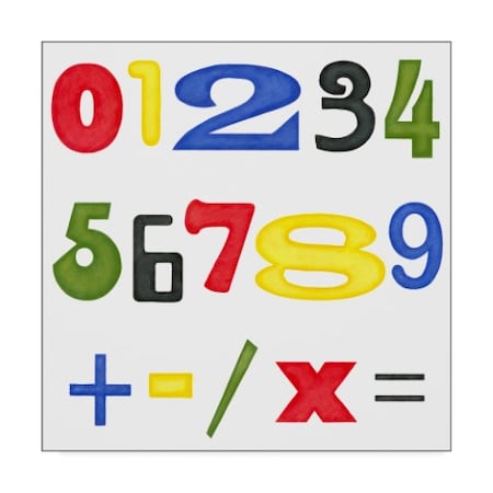 Megan Meagher 'Kids Room Numbers' Canvas Art,24x24